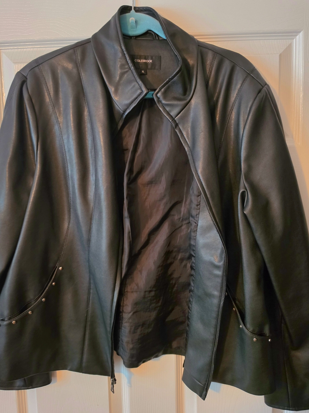 Colebrook Black Faux Leather Zip Jacket